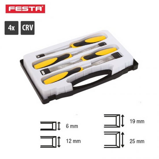 Lev favéső készlet 4 részes: 6, 12, 19, 25mm, CrV