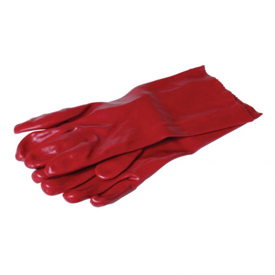 Lev mv mártott PVC kesztyű, piros, 35cm 10-es