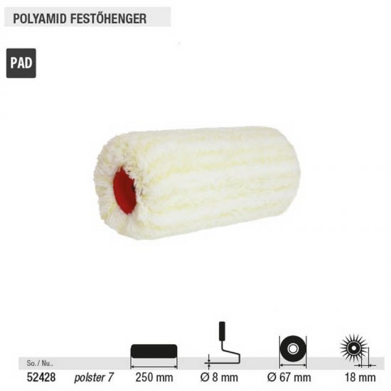 Lev Teddy festőhenger 250x8x67x18mm, Polyamide