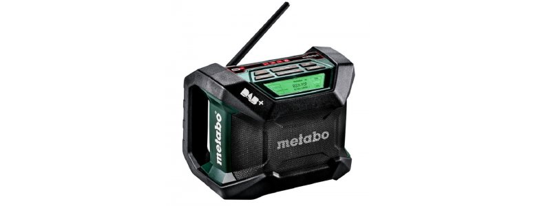 Metabo akkus 12-18V épitőipari rádió  R 12-18 DAB+ BT, digitális DAB+ vevő +hálózati vezeték, akku nélkül 1,9kg