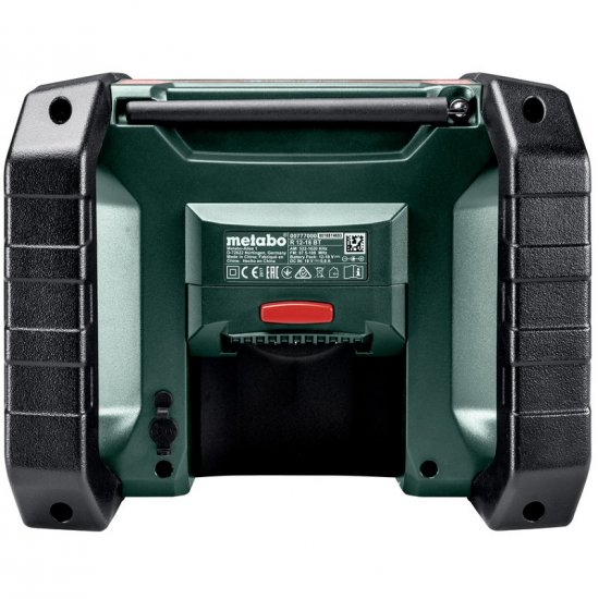 Metabo akkus 12-18V épitőipari rádió  R 12-18 DAB+ BT, digitális DAB+ vevő +hálózati vezeték, akku nélkül 1,9kg