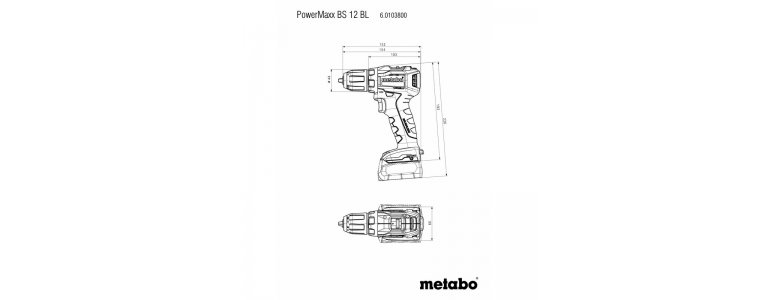 Metabo akkus 12V fúrócsavarozó 18-45Nm 1650/min szénkefementes, PowerMaxx BS 12 BL +gyorstokmány +MetaLoc hordtáska, akku és töltő nélkül