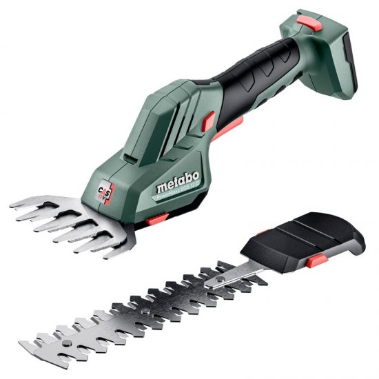 Metabo akkus 12V bokorvágó és fűnyíró olló 20 cm/11,5 cm PowerMaxx SGS 12 Q +tároló tartó +metaBOX 145, akku és töltő nélkül