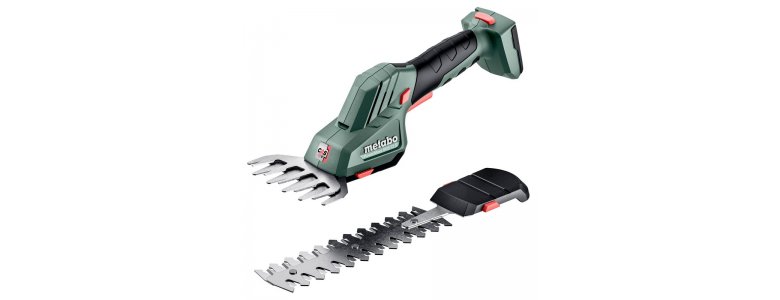 Metabo akkus 12V bokorvágó és fűnyíró olló 20 cm/11,5 cm PowerMaxx SGS 12 Q +tároló tartó +metaBOX 145, akku és töltő nélkül