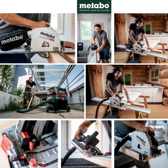 Metabo akkus 18V kézi merülő, körfűrész KT 18 LTX 66 BL +165x20mm fűrészlap +porzsák +2x 8,0 Ah LiHD akku +ASC 145 töltő +metaBOX 340