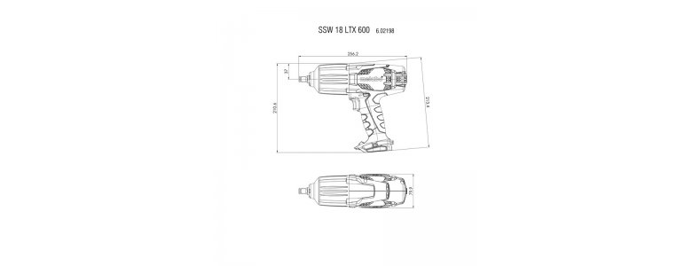 Metabo akkus 18V ütvecsavarozó 600Nm 0-1600/min, külső négylap 1/2