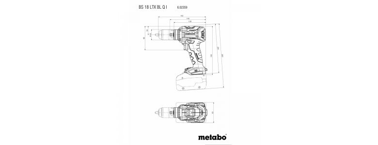 Metabo akkus 18V fúrócsavarozó 130Nm szénkefementes, Quick, BS 18 LTX BL Q I akku és töltő nélkül +metaBOX 145l