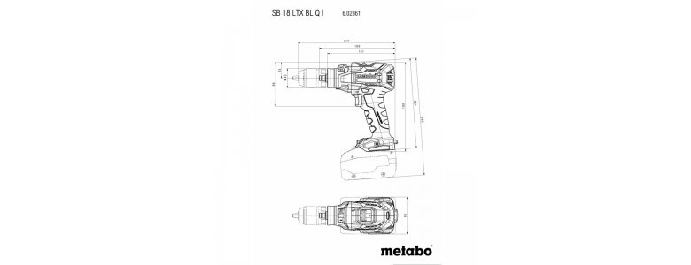 Metabo akkus 18V ütvefúró-csavarbehajtó 130Nm szénkefementes, Quick, SB 18 LTX BL Q +2x5,5Ah LiHD akku+ ASC 145 töltő +metaBOX 145l