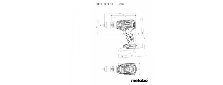 Metabo akkus 18V ütvefúró-csavarbehajtó 130Nm szénkefementes, Quick, SB 18 LTX BL Q I akku és töltő nélkül +metaBOX 145l