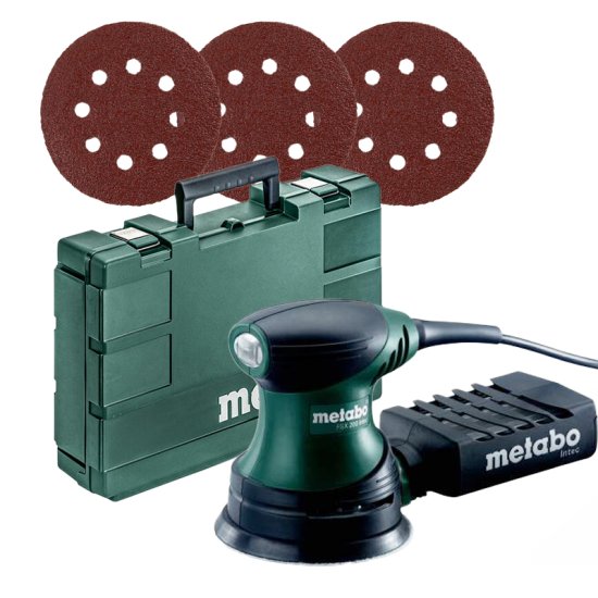 Metabo FSX 200 Intec excentercsiszoló 125mm, koffer + ajándék FLEXMANN P40; P60; P80 tépőzáras tárcsa