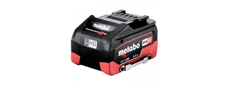 Metabo akkumulátor 18V 5,5Ah DS LiHD 980g, AIR COOLED, leesés ellen védő kengyellel