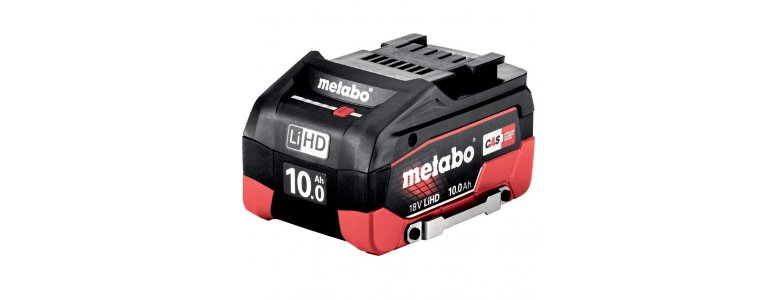 Metabo akkumulátor 18V 10,0Ah DS LiHD 1010g, AIR COOLED, leesés ellen védő kengyellel