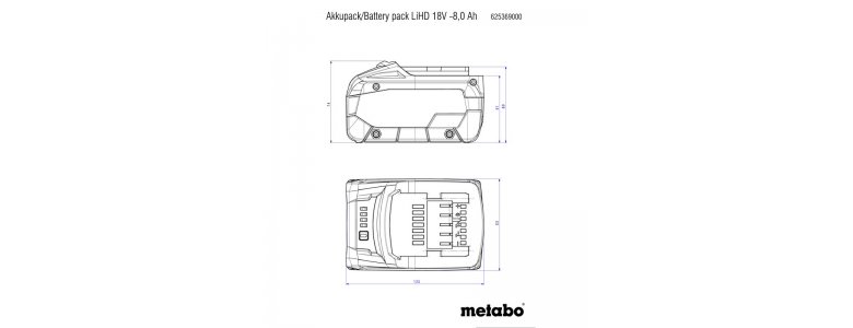 Metabo akkumulátor 18V 10,0Ah LiHD Li-Power, 1010g