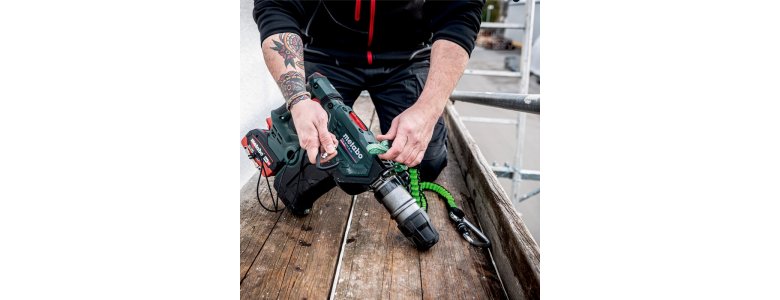 Metabo szerszámrögzítő, biztosító heveder DS 20kg-ig,Twist-Lock karabiner, ANSI/ISEA 121-2018