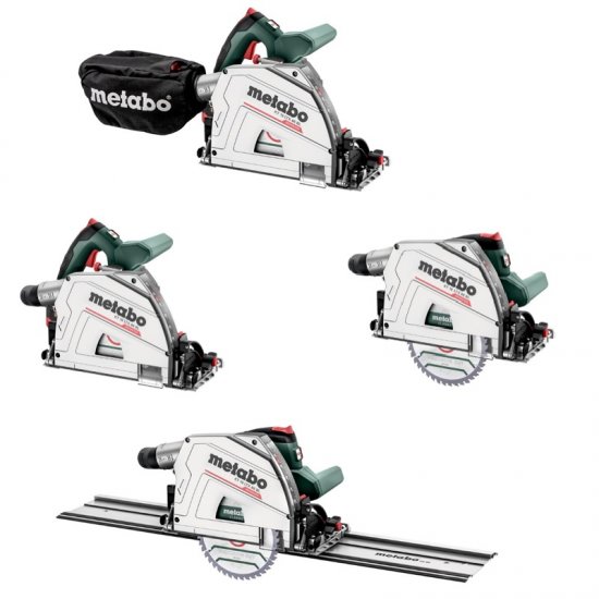 Metabo akkus 18V kézi merülő, körfűrész KT 18 LTX 66 BL +FS 160 vezetősín +165x20mm fűrészlap +porzsák +2x 8,0 Ah LiHD akku +ASC 145 töltő +metaBOX 340