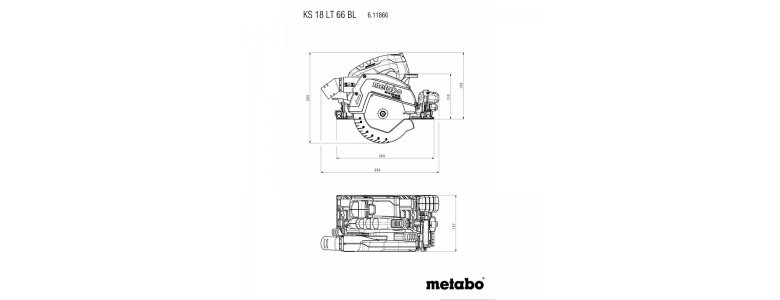 Metabo akkus 18V kézi körfűrész KS 18 LTX 66 BL 165x20mm, szénkefementes +FS 160 vezetősín +2x 8,0 Ah LiHD akku +ASC 145 töltő +metaBOX 340