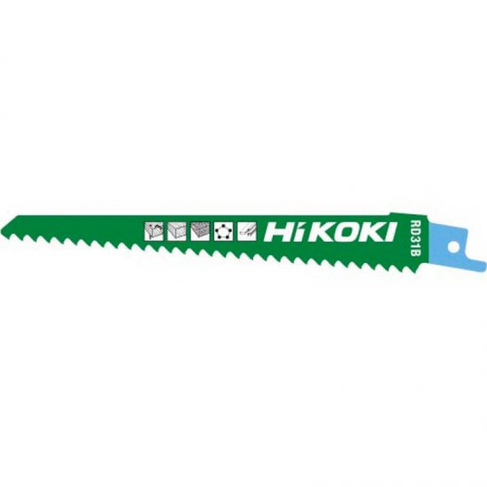 Hikoki orrfűrész/kardfűrészlap RD31B 150,0/128,5x19,0x1,25mm, Bi-Metál, fa-fém-pvc-üvegszál, 5db/cs