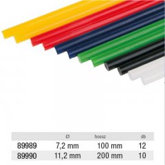 Lev ragasztópisztoly betét, ragasztó stick, rúd 11,2x200mm 10db, színes
