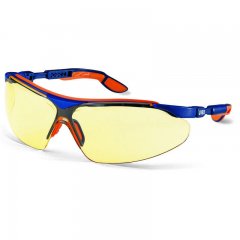 MV UVEX I-VO védőszemüveg, kék/narancs szár, sárga lencse