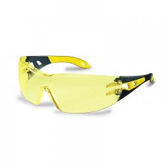 MV Uvex Pheos védőszemüveg, fekete/sárga szár, sárga lencse