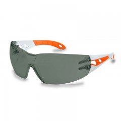 MV Uvex Pheos s védőszemüveg, fehér/narancs szár, füst színű lencse