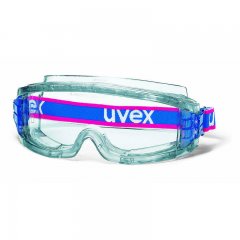 MV Uvex Ultravision védőszemüveg, szürke gumipántos, víztiszta lencse