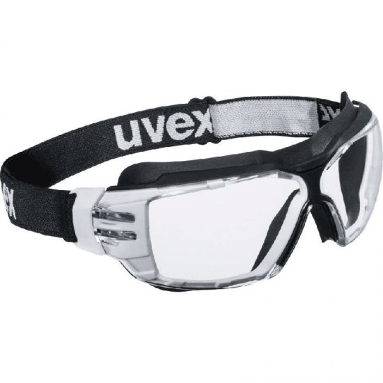 MV Uvex Pheos cx2 sonic fekete/fehér gumipántos, víztiszta