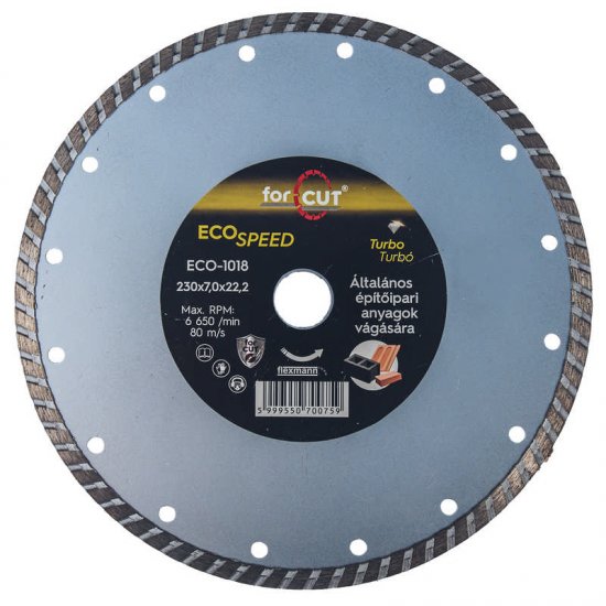 Flexmann For Cut gyémánttárcsa ECO 230x3,2x7x22,2mm turbo, univerzális