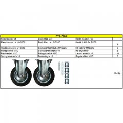 FTG-700/FTG-1000 kerék készlet, fix villás, 2db kerék+kötőelemek