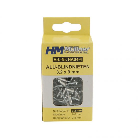 HM Müllner popszegecs Alu 0,8-2,4mmx2,5mm acélcsap 5x2,4mm, 100db