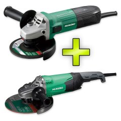 Hikoki sarokcsiszoló szett G13SR4 125mm, 730W + G23SW2-GYK 230mm, 2200W + 1db 230mm gyémánttárcsa