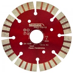 Flexmann For Cut gyémánttárcsa PRO 115x3,0x12x8x22,2mm turbo szegmentált, piros, univerzális