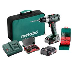 Metabo SB 18 L SET 18Volt Fúró-ütvefúró + 2db akku + töltő + ajándék 32 részes bitkészlet + 19 részes HSS-G fúró készlet, gyöngyvászon táskában