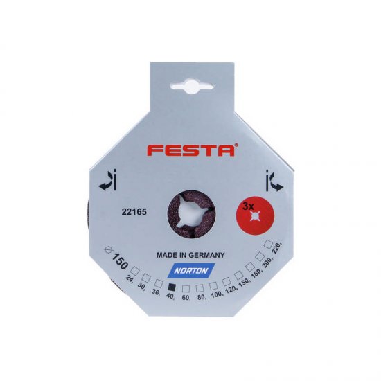 Lev Festa fibertárcsa 150x22,2mm, 30(csillagbevágásos lyuk), 3db