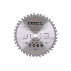 Lev Festa TCT körfűrész tárcsa, körfűrészlap 350x30mm, fához, Vídia lappal, 2 db szűkítő gyűrűvel