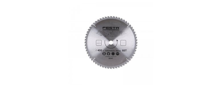 Lev Festa TCT körfűrész tárcsa, körfűrészlap 400x30mm, fához, Vídia lappal,2 db szűkítő gyűrűvel