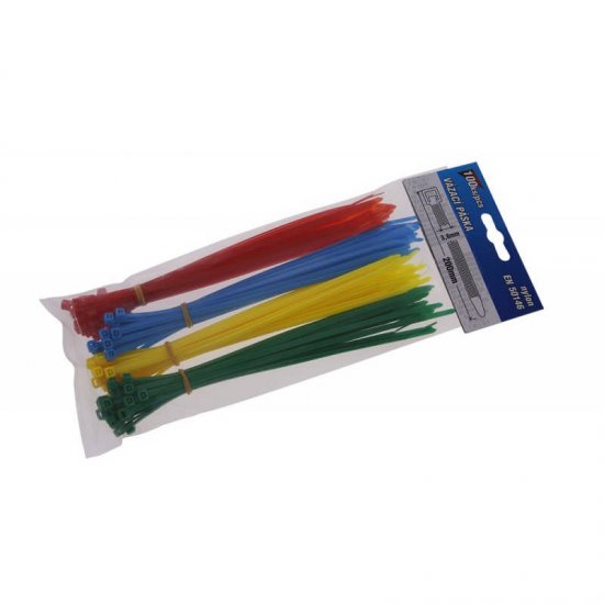 Lev kábelkötöző, színes, 100db, EN 50146