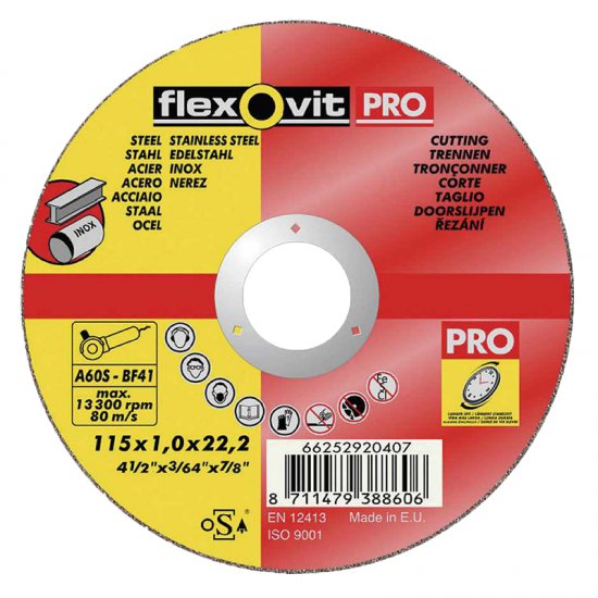 Flexovit Pro vágókorong BF41, fém-inox