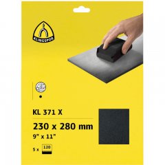 Klingspor csiszolólap-vászon alapú A/4-230x280mm- KL 371 X gyűjtőcsomag (5db) általános/színes fém