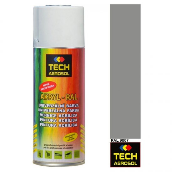 Tech Sol akril alapú festék spray 400ml középszürke RAL 7001